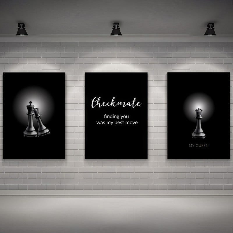 LuxuryStroke's Motivation Paintings With Quotes, Inspirational Art Paintingsand Best Inspirational Paintings - Motivation Art - Set Of 3 Chess Paintings