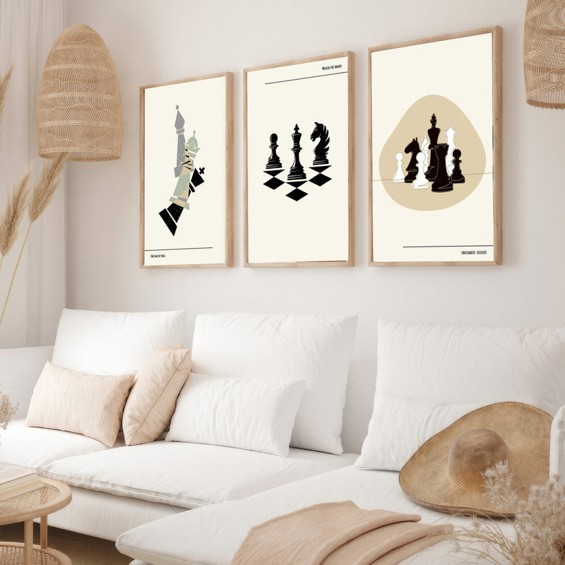 LuxuryStroke's Best Inspirational Paintings, Inspirational Art Paintingsand Best Inspirational Paintings - Motivation Art - Set Of 3 Chess Paintings