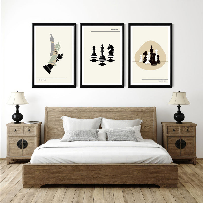LuxuryStroke's Best Inspirational Paintings, Inspirational Art Paintingsand Best Inspirational Paintings - Motivation Art - Set Of 3 Chess Paintings