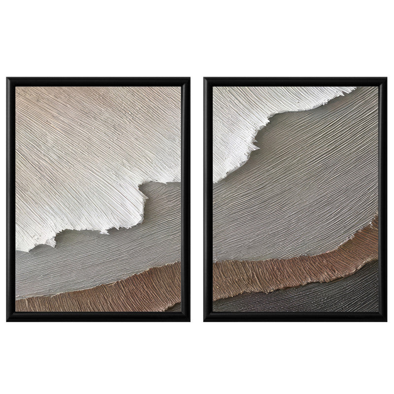LuxuryStroke's Landscape Art, Beautiful Landscape Artand Scenery Art - Ocean Tranquility: Set Of 2 Serene Paintings