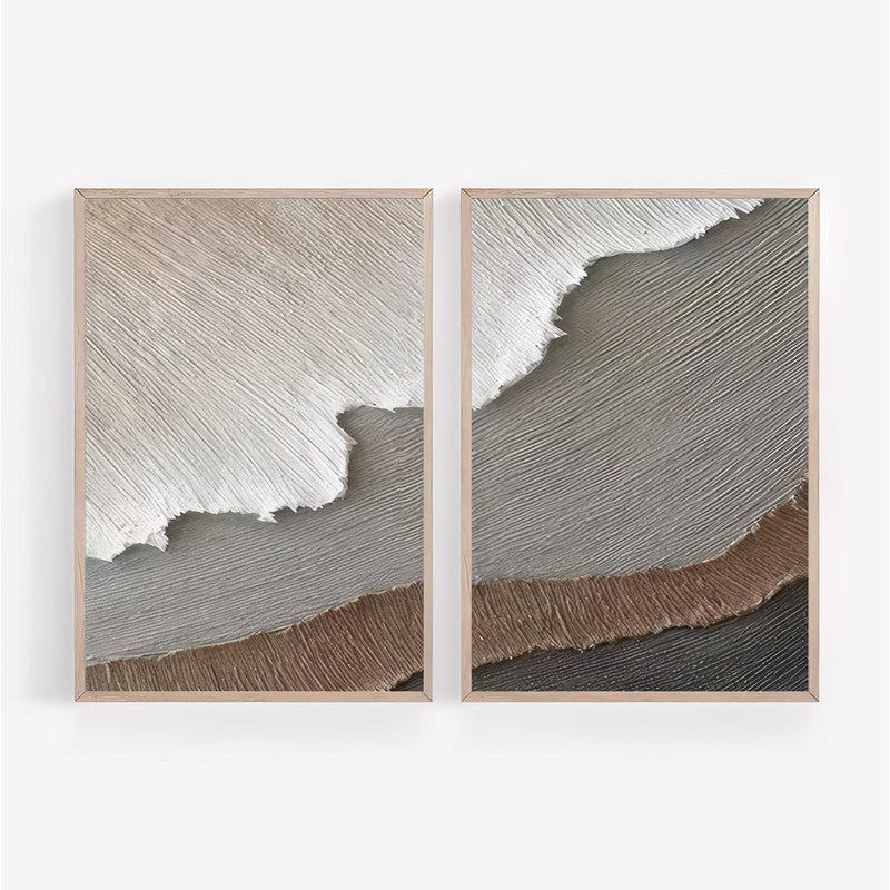 LuxuryStroke's Landscape Art, Beautiful Landscape Artand Scenery Art - Ocean Tranquility: Set Of 2 Serene Paintings