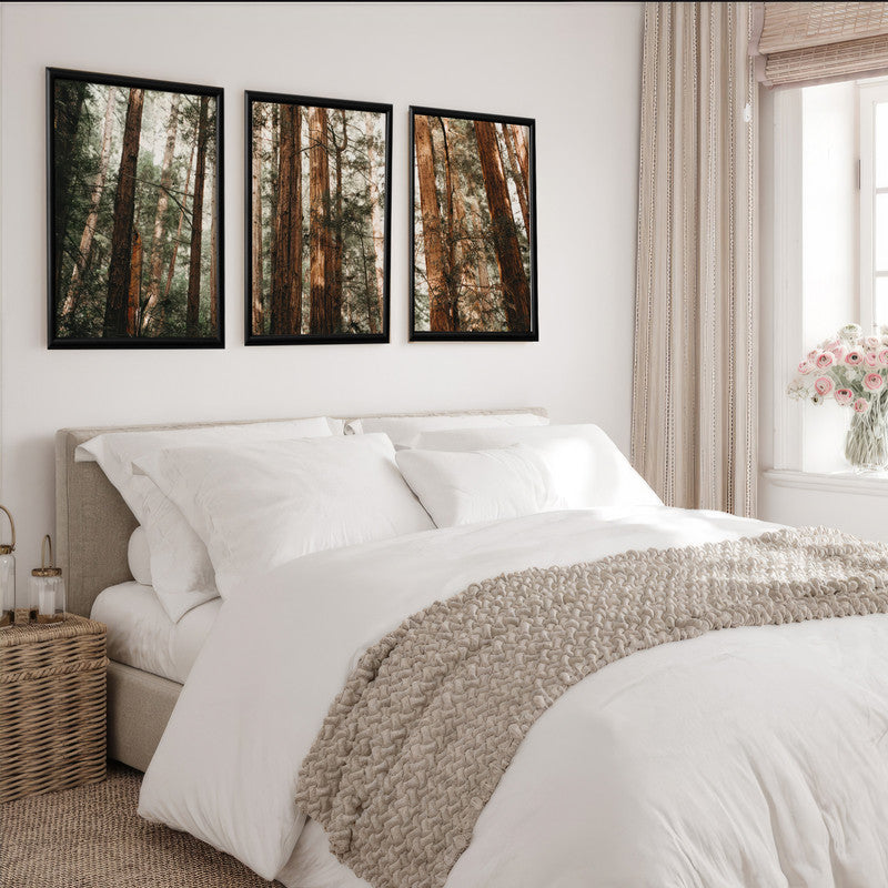 LuxuryStroke's Beautiful Landscape Art, Beautiful Art Paintings Of Natureand Landscape Painting Nature - Landscape Art - Set of 3 Forest Canopy Paintings