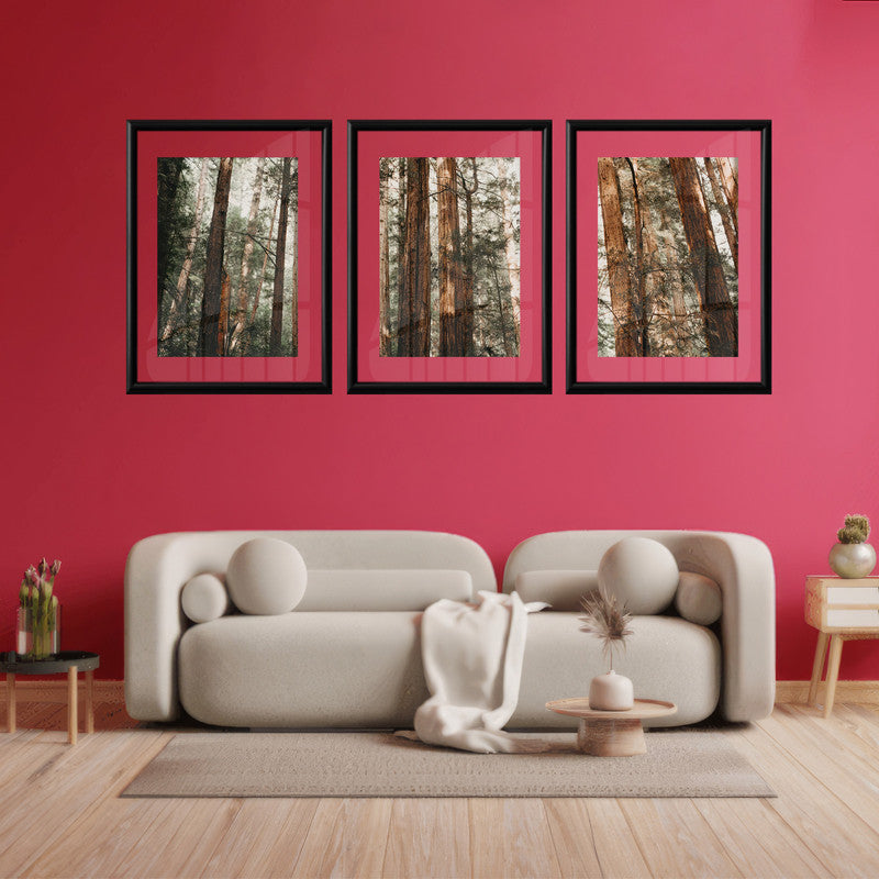 LuxuryStroke's Beautiful Landscape Art, Beautiful Art Paintings Of Natureand Landscape Painting Nature - Landscape Art - Set of 3 Forest Canopy Paintings