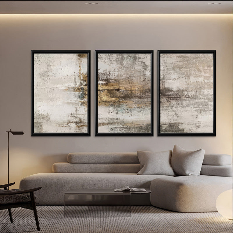 LuxuryStroke's Contemporary Abstract Art, Abstract Acrylic Portraitand Abstract Acrylic Art - Abstract Art - Playful Browns - Set Of 3 Paintings