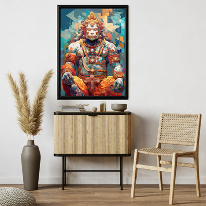 LuxuryStroke's Hanuman Ji Paintings, Spiritual Paintingsand God Hanuman Ji Painting - Hanuman's Divine Aura: Abstract Spiritual Artistry