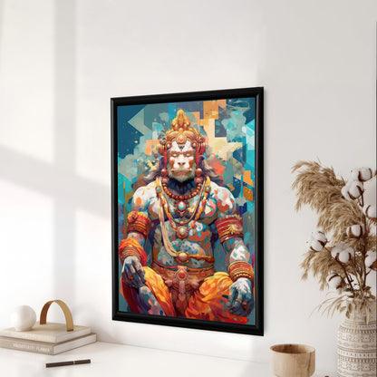 LuxuryStroke's Hanuman Ji Paintings, Spiritual Paintingsand God Hanuman Ji Painting - Hanuman's Divine Aura: Abstract Spiritual Artistry