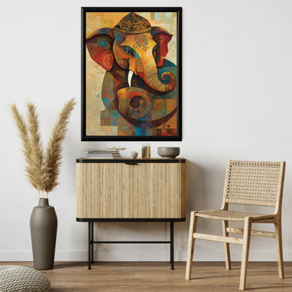 LuxuryStroke's Acrylic Ganesha Painting, Creative Ganesha Paintingand Modern Art Of Ganpati - Ganesha Spiritual Masterpiece: Spiritual Art In Vibrant Hues