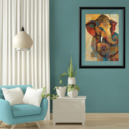 LuxuryStroke's Acrylic Ganesha Painting, Creative Ganesha Paintingand Modern Art Of Ganpati - Ganesha Spiritual Masterpiece: Spiritual Art In Vibrant Hues