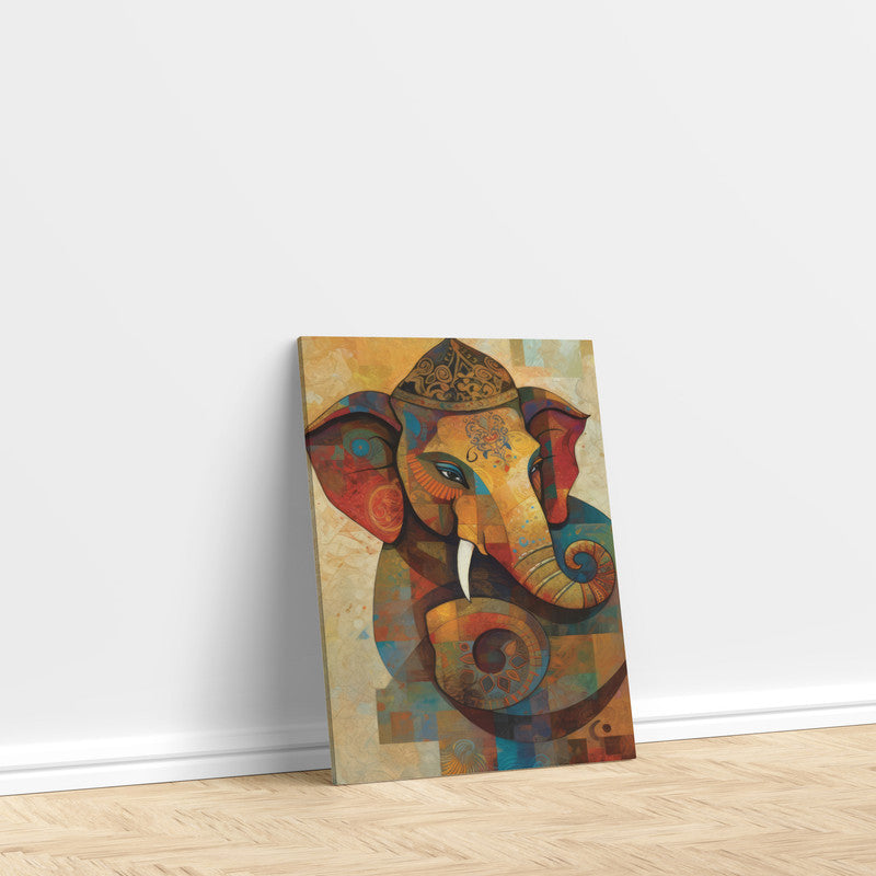 LuxuryStroke's Acrylic Ganesha Painting, Creative Ganesha Paintingand Modern Art Of Ganpati - Ganesha Spiritual Masterpiece: Spiritual Art In Vibrant Hues