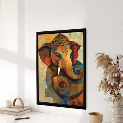 LuxuryStroke's Acrylic Ganesha Painting, Creative Ganesha Paintingand Modern Art Of Ganpati - Ganesha Spiritual Masterpiece: Spiritual Art In Vibrant Hues