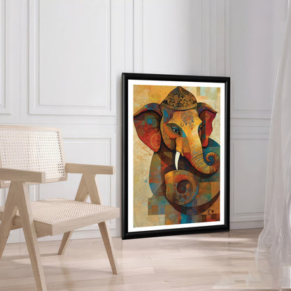 LuxuryStroke's Acrylic Ganesha Painting, Creative Ganesha Paintingand Modern Art Of Ganpati - Ganesha Spiritual Masterpiece: Spiritual Art In Vibrant Hues