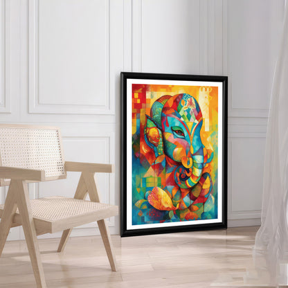 LuxuryStroke's Acrylic Ganesha Painting, Creative Ganesha Paintingand Modern Art Of Ganpati - Ganesha Art Masterpiece: Spiritual Art In Vibrant Hues