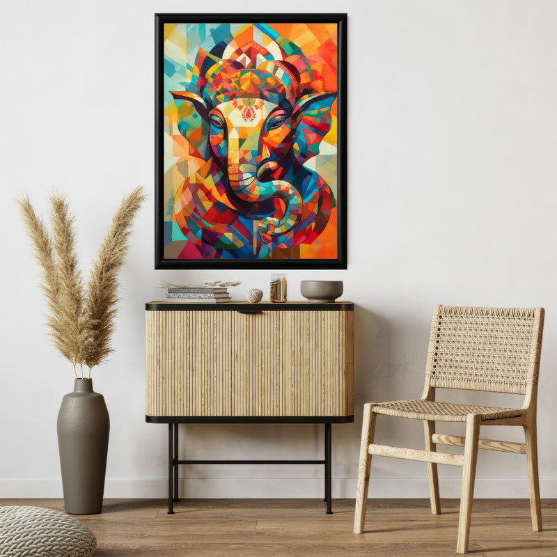 LuxuryStroke's Acrylic Ganesha Painting, Creative Ganesha Paintingand Modern Art Of Ganpati - Ganesha Art Masterpiece: Spiritual Art In Vibrant Hues