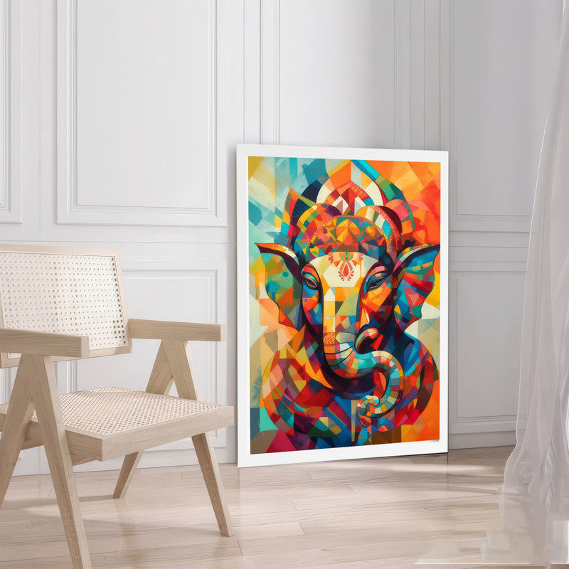 LuxuryStroke's Acrylic Ganesha Painting, Creative Ganesha Paintingand Modern Art Of Ganpati - Ganesha Art Masterpiece: Spiritual Art In Vibrant Hues