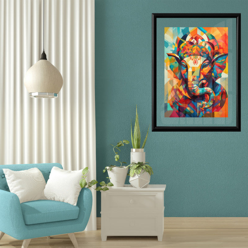 LuxuryStroke's Acrylic Ganesha Painting, Creative Ganesha Paintingand Modern Art Of Ganpati - Ganesha Art Masterpiece: Spiritual Art In Vibrant Hues