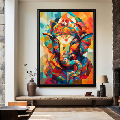 LuxuryStroke's Acrylic Ganesha Painting, Creative Ganesha Paintingand Modern Art Of Ganpati - Ganesha Art Masterpiece: Spiritual Art In Vibrant Hues