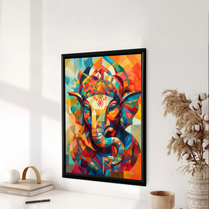 LuxuryStroke's Acrylic Ganesha Painting, Creative Ganesha Paintingand Modern Art Of Ganpati - Ganesha Art Masterpiece: Spiritual Art In Vibrant Hues