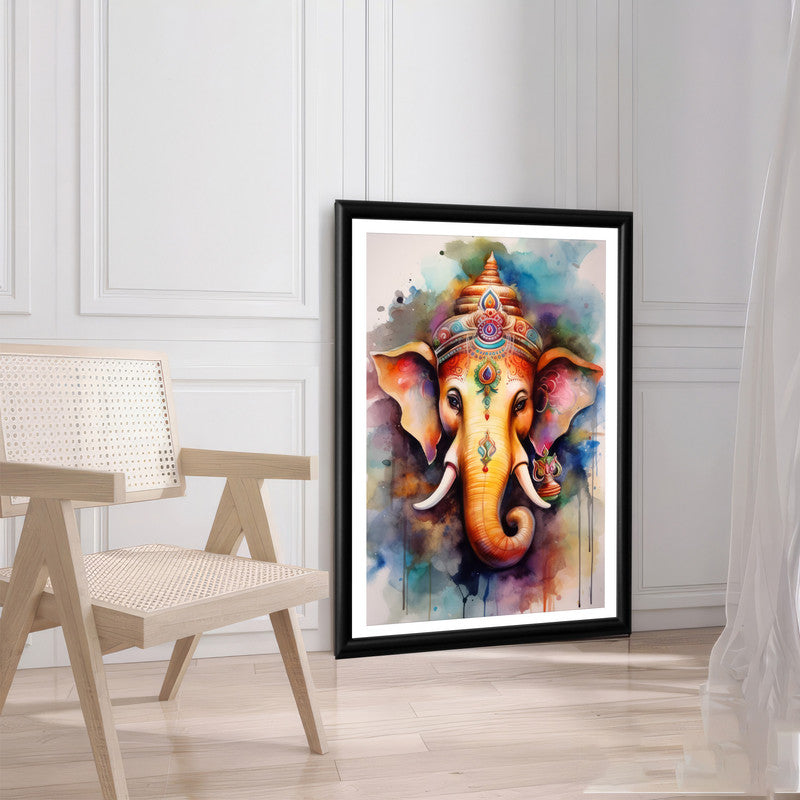 LuxuryStroke's Creative Ganesha Painting, Modern Art Of Ganpatiand Modern Ganesha Acrylic Painting - Ganesha Art Masterpiece: Spiritual Art In Vibrant Hues