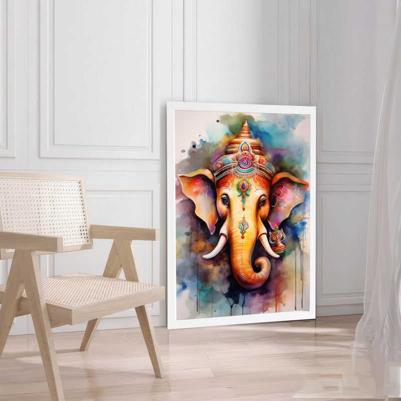 LuxuryStroke's Creative Ganesha Painting, Modern Art Of Ganpatiand Modern Ganesha Acrylic Painting - Ganesha Art Masterpiece: Spiritual Art In Vibrant Hues