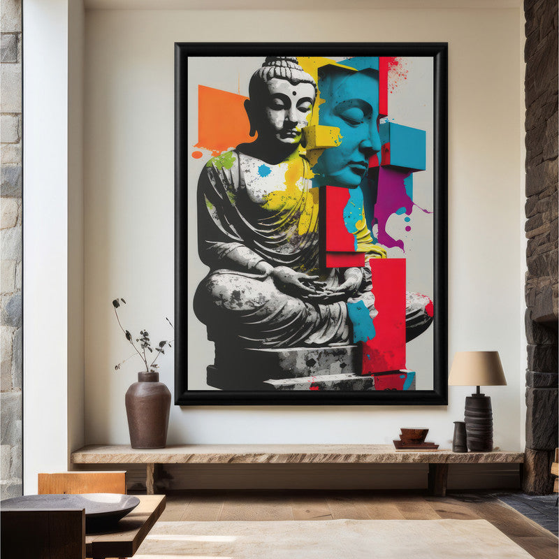 LuxuryStroke's Abstract Painting Buddha, Buddha Abstract Artand Buddha Acrylic Painting - Buddha's Enlightened Serenity: Spiritual Artistry