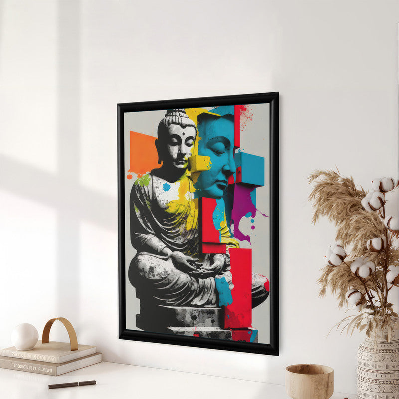 LuxuryStroke's Abstract Painting Buddha, Buddha Abstract Artand Buddha Acrylic Painting - Buddha's Enlightened Serenity: Spiritual Artistry