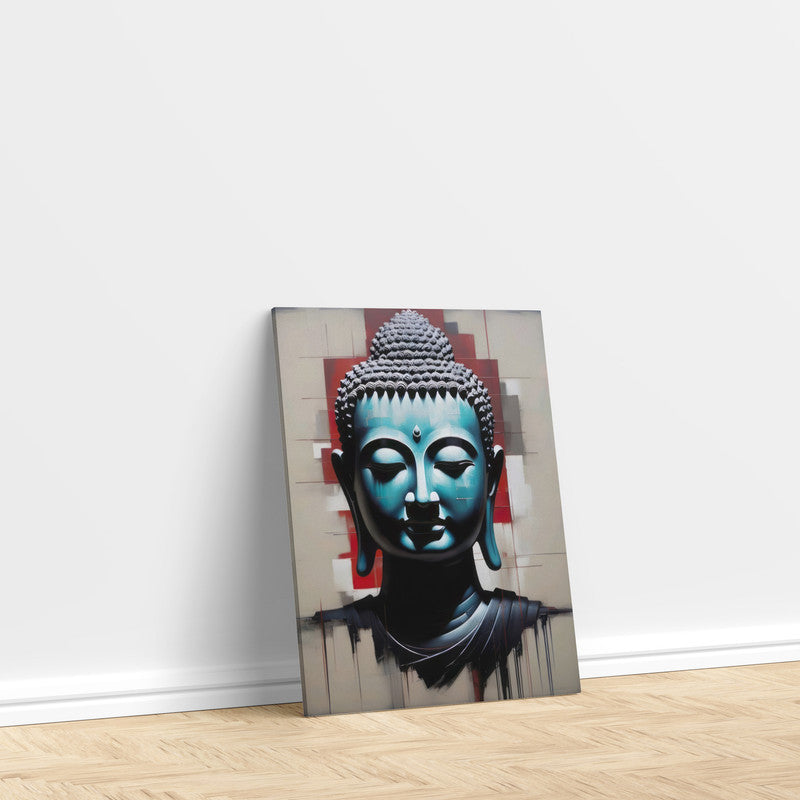 LuxuryStroke's Buddha Face Painting, Buddha Face Acrylic Paintingand Buddha Paintings For Living Room - Buddha's Enlightened Serenity: Spiritual Artistry