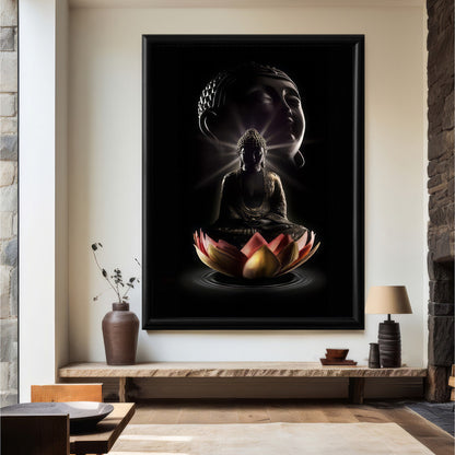 LuxuryStroke's Meditating Buddha Painting, Buddha Acrylic Paintingand Abstract Buddha Painting - Buddha's Enlightened Serenity: Spiritual Artistry