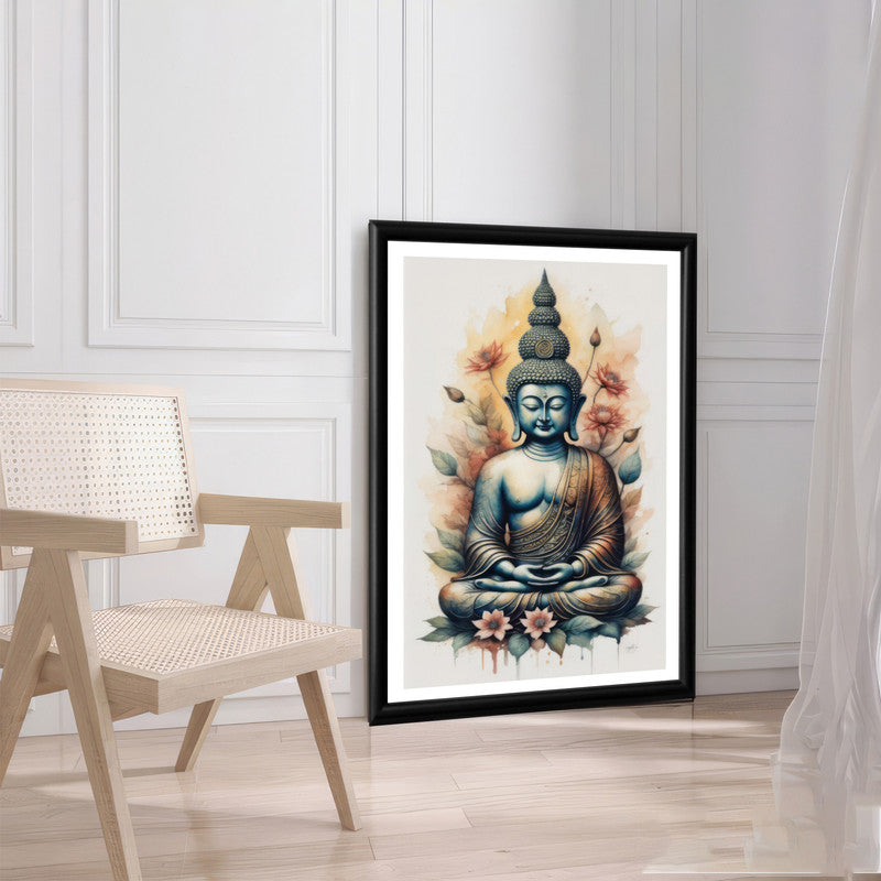 LuxuryStroke's Meditating Buddha Painting, Abstract Buddha Paintingand Acrylic Buddha Painting - Buddha's Divine Resonance: Spiritual Artistry