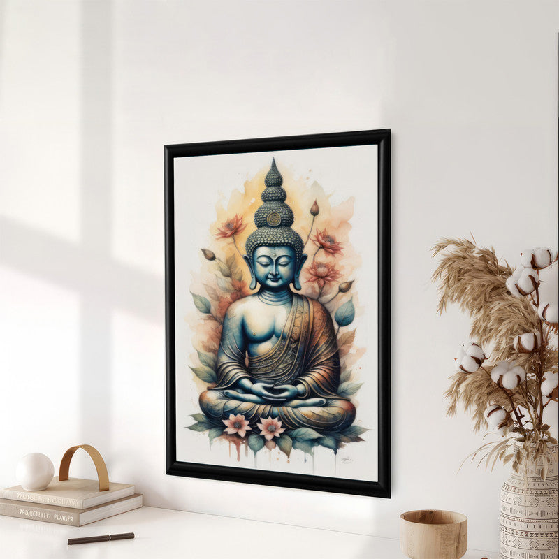 LuxuryStroke's Meditating Buddha Painting, Abstract Buddha Paintingand Acrylic Buddha Painting - Buddha's Divine Resonance: Spiritual Artistry