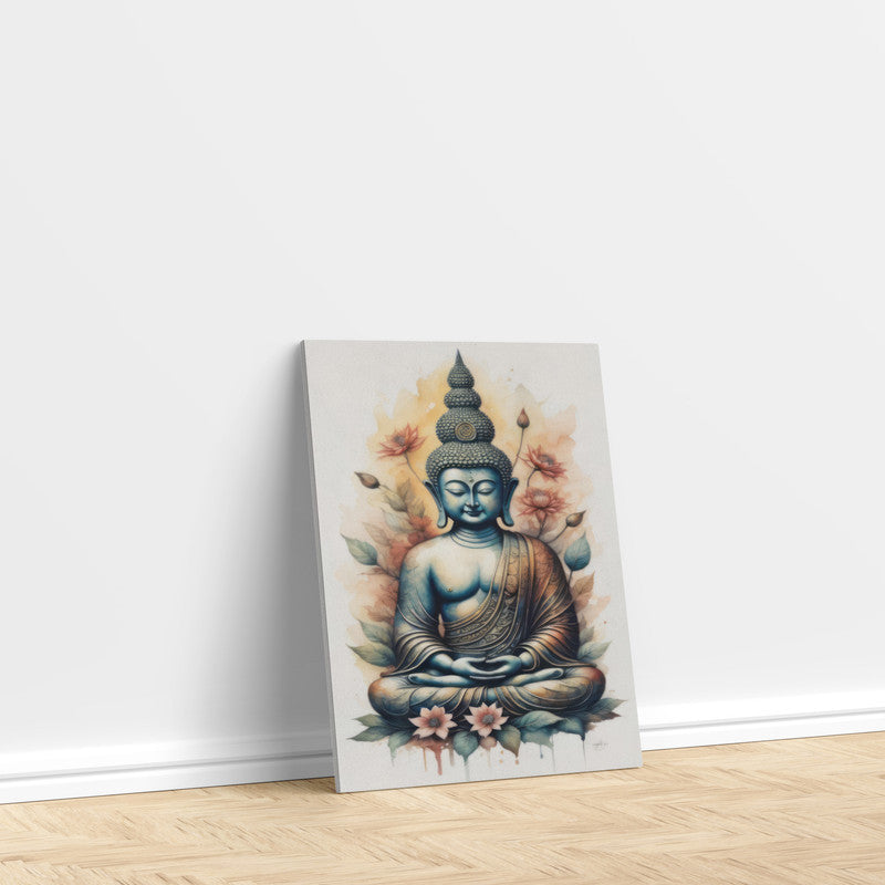 LuxuryStroke's Meditating Buddha Painting, Abstract Buddha Paintingand Acrylic Buddha Painting - Buddha's Divine Resonance: Spiritual Artistry