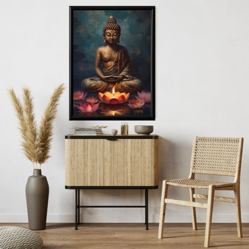 LuxuryStroke's Buddha Watercolor Painting, Meditating Buddha Paintingand Abstract Buddha Painting - Contemporary Buddha Painting