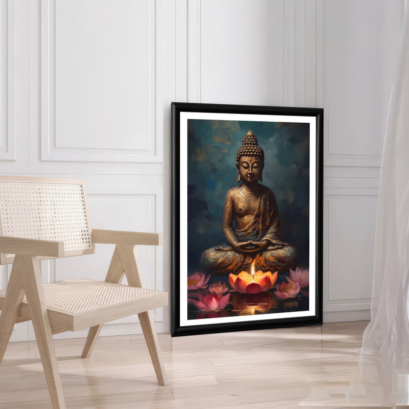 LuxuryStroke's Buddha Watercolor Painting, Meditating Buddha Paintingand Abstract Buddha Painting - Contemporary Buddha Painting