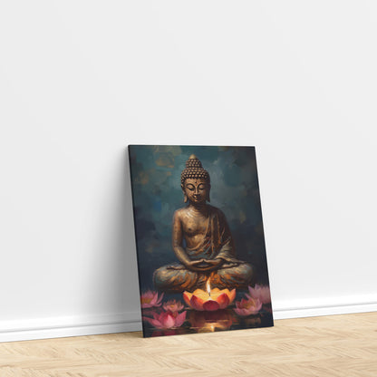 LuxuryStroke's Buddha Watercolor Painting, Meditating Buddha Paintingand Abstract Buddha Painting - Contemporary Buddha Painting