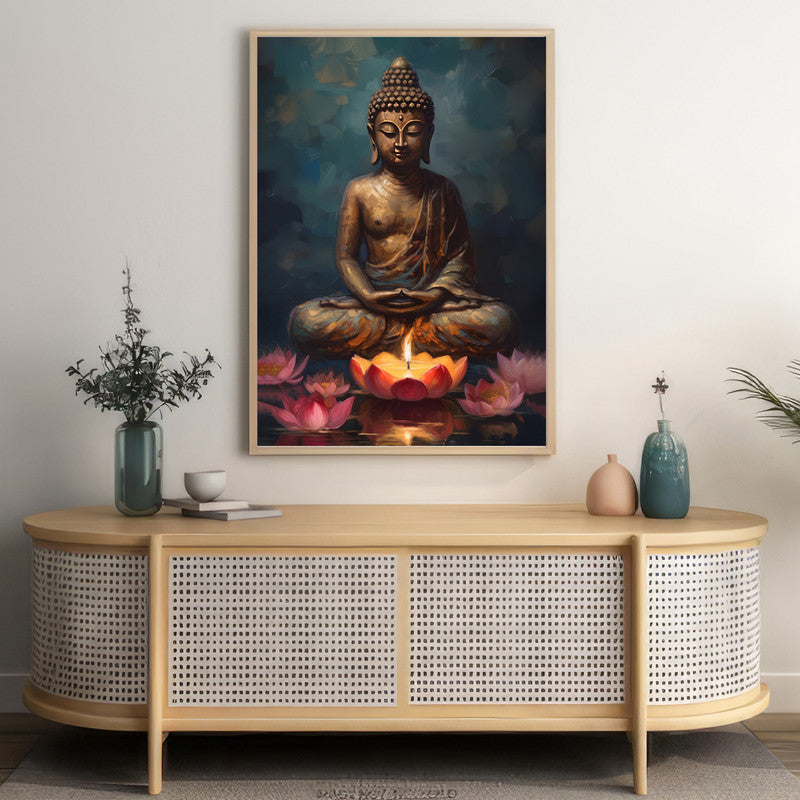 LuxuryStroke's Buddha Watercolor Painting, Meditating Buddha Paintingand Abstract Buddha Painting - Contemporary Buddha Painting