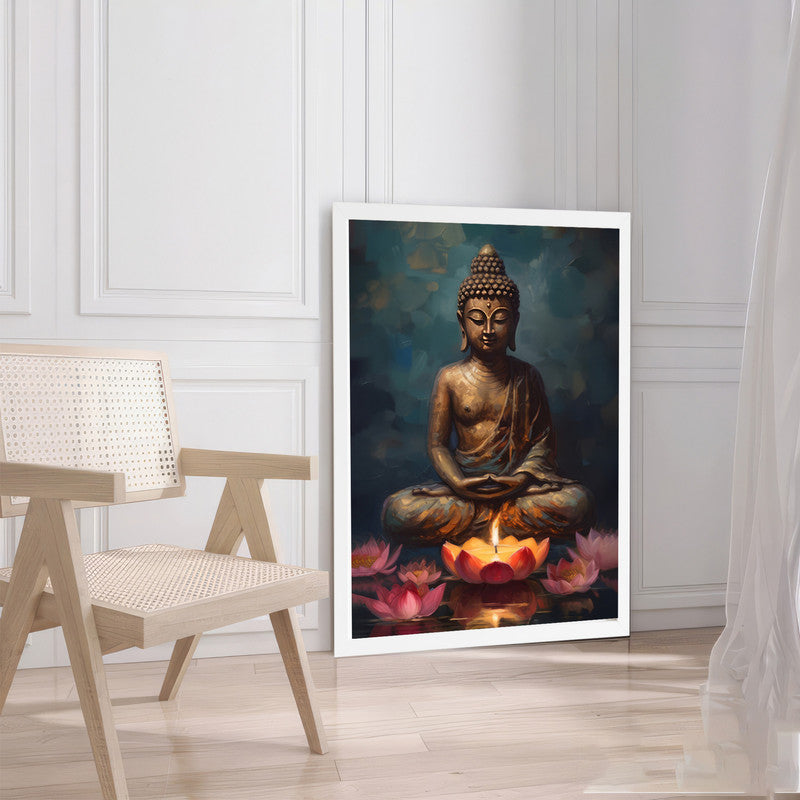 LuxuryStroke's Buddha Watercolor Painting, Meditating Buddha Paintingand Abstract Buddha Painting - Contemporary Buddha Painting