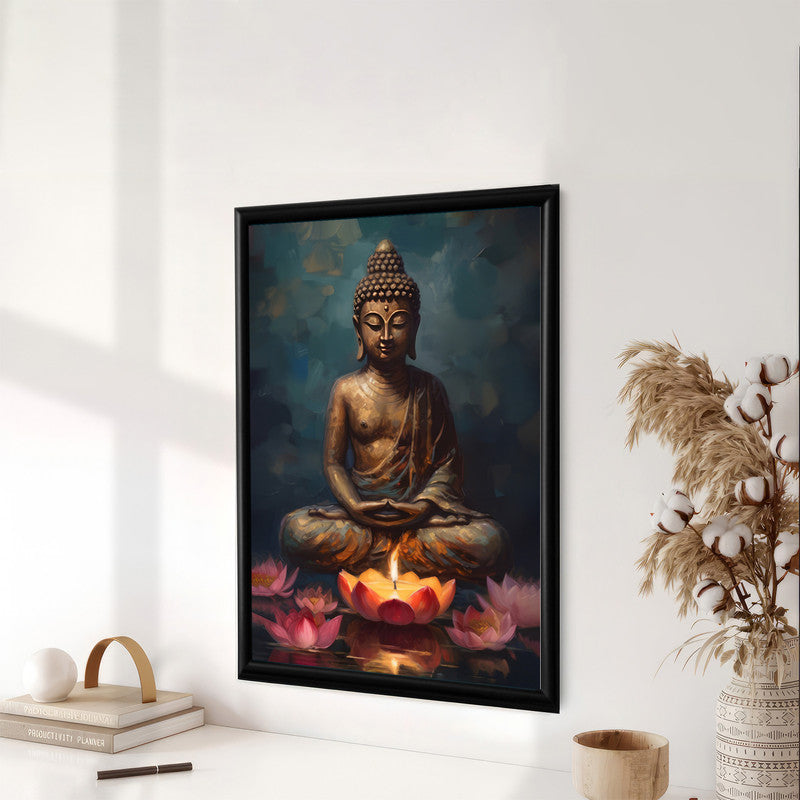 LuxuryStroke's Buddha Watercolor Painting, Meditating Buddha Paintingand Abstract Buddha Painting - Contemporary Buddha Painting