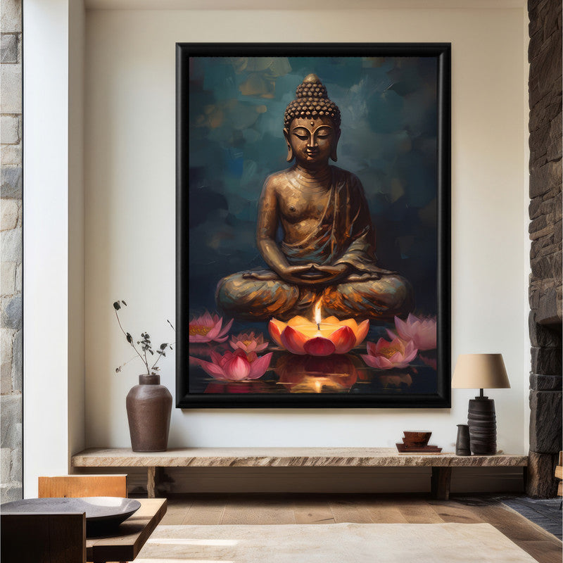 LuxuryStroke's Buddha Watercolor Painting, Meditating Buddha Paintingand Abstract Buddha Painting - Contemporary Buddha Painting