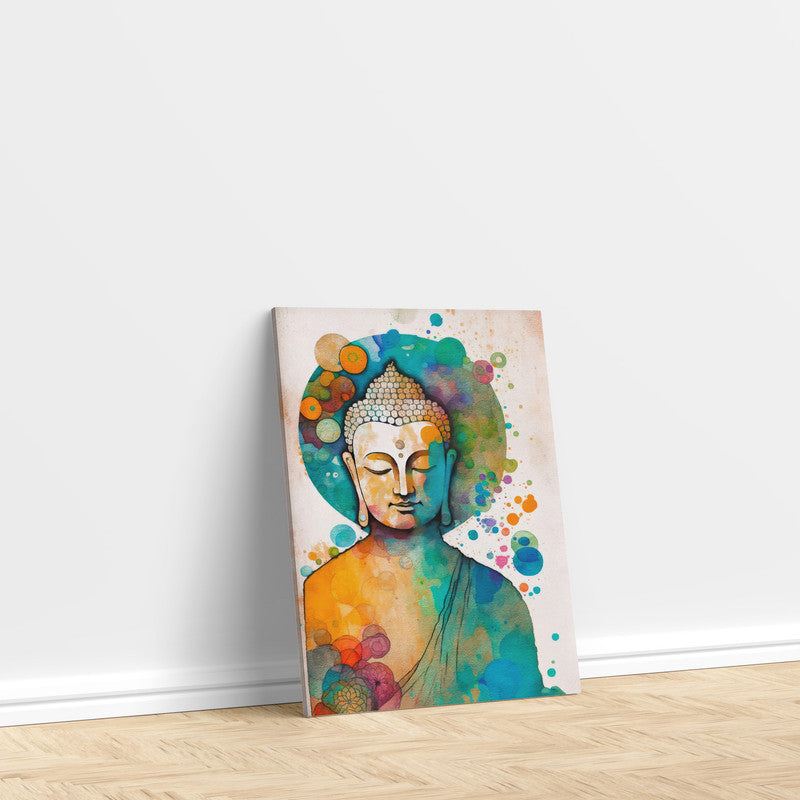 LuxuryStroke's Buddha Abstract Painting, Buddha Face Acrylic Paintingand Bhagwan Buddh Ki Painting - Contemporary Watercolour Buddha Painting