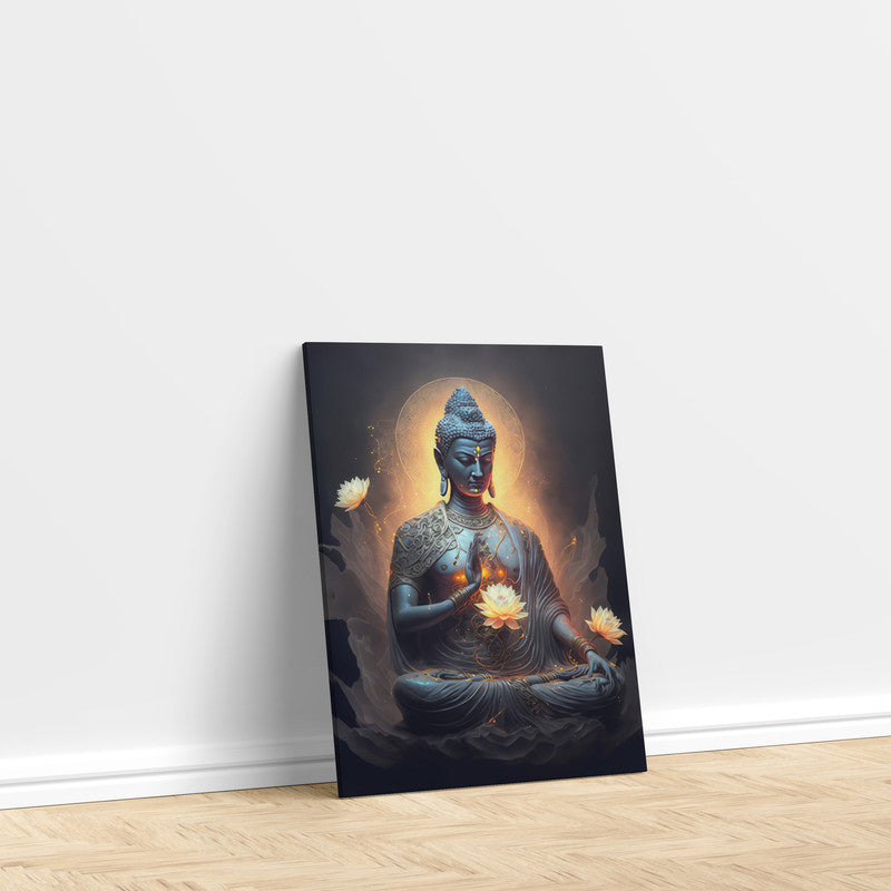 LuxuryStroke's Meditating Buddha Painting, Meditating Buddha Paintingand Acrylic Buddha Painting - Contemporary Buddha Painting