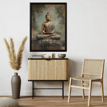 LuxuryStroke's Meditating Buddha Painting, Acrylic Buddha Paintingand Buddha Abstract Painting - Contemporary Buddha Painting