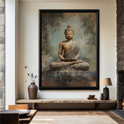 LuxuryStroke's Meditating Buddha Painting, Acrylic Buddha Paintingand Buddha Abstract Painting - Contemporary Buddha Painting