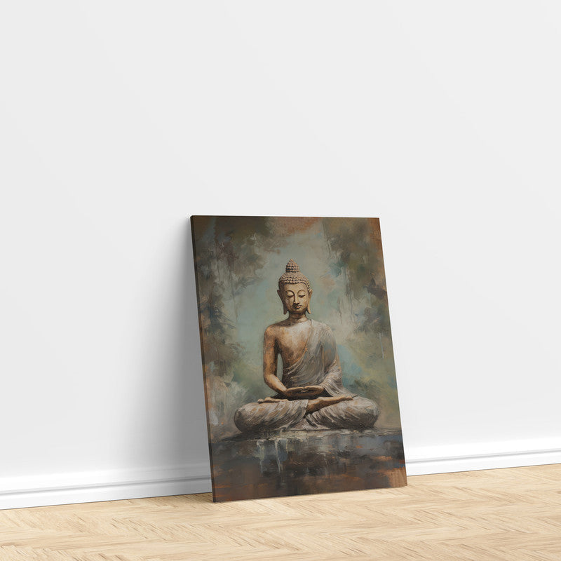 LuxuryStroke's Meditating Buddha Painting, Acrylic Buddha Paintingand Buddha Abstract Painting - Contemporary Buddha Painting