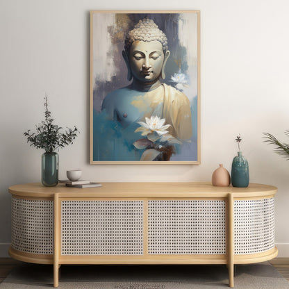 LuxuryStroke's Abstract Painting Buddha, Buddha Acrylic Paintingand Buddha Abstract Painting - Contemporary Watercolour Buddha Painting