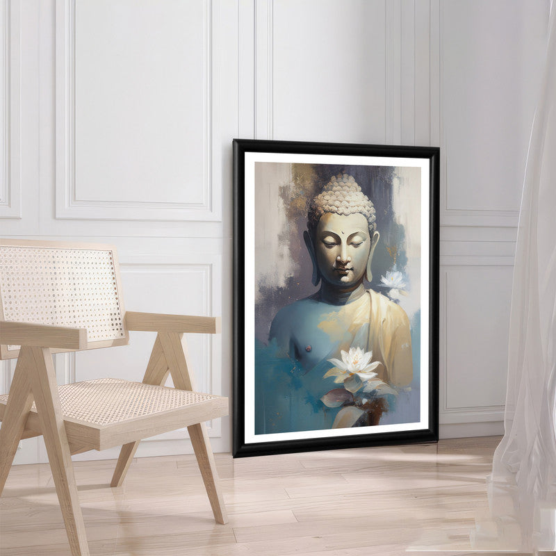 LuxuryStroke's Abstract Painting Buddha, Buddha Acrylic Paintingand Buddha Abstract Painting - Contemporary Watercolour Buddha Painting