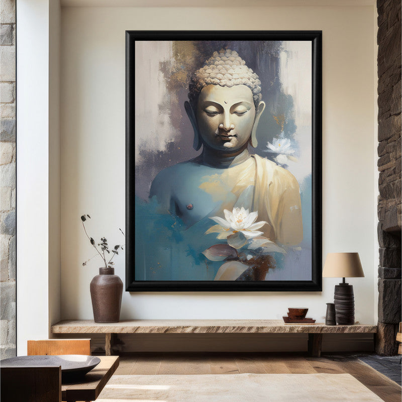 LuxuryStroke's Abstract Painting Buddha, Buddha Acrylic Paintingand Buddha Abstract Painting - Contemporary Watercolour Buddha Painting