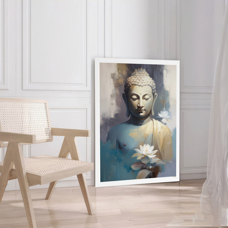 LuxuryStroke's Abstract Painting Buddha, Buddha Acrylic Paintingand Buddha Abstract Painting - Contemporary Watercolour Buddha Painting