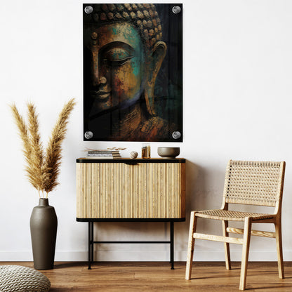 LuxuryStroke's Buddha Face Painting, Buddha Face Acrylic Paintingand Buddha Abstract Painting - Contemporary Buddha Painting