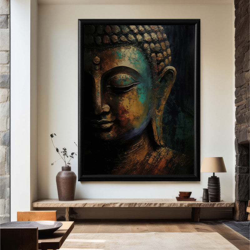 LuxuryStroke's Buddha Face Painting, Buddha Face Acrylic Paintingand Buddha Abstract Painting - Contemporary Buddha Painting