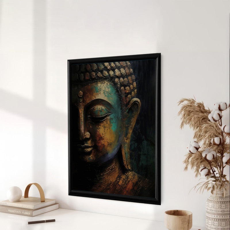 LuxuryStroke's Buddha Face Painting, Buddha Face Acrylic Paintingand Buddha Abstract Painting - Contemporary Buddha Painting