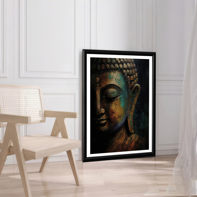 LuxuryStroke's Buddha Face Painting, Buddha Face Acrylic Paintingand Buddha Abstract Painting - Contemporary Buddha Painting